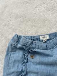 spodenki newbie jeans bawełna cienka muślin falbany guziki lato