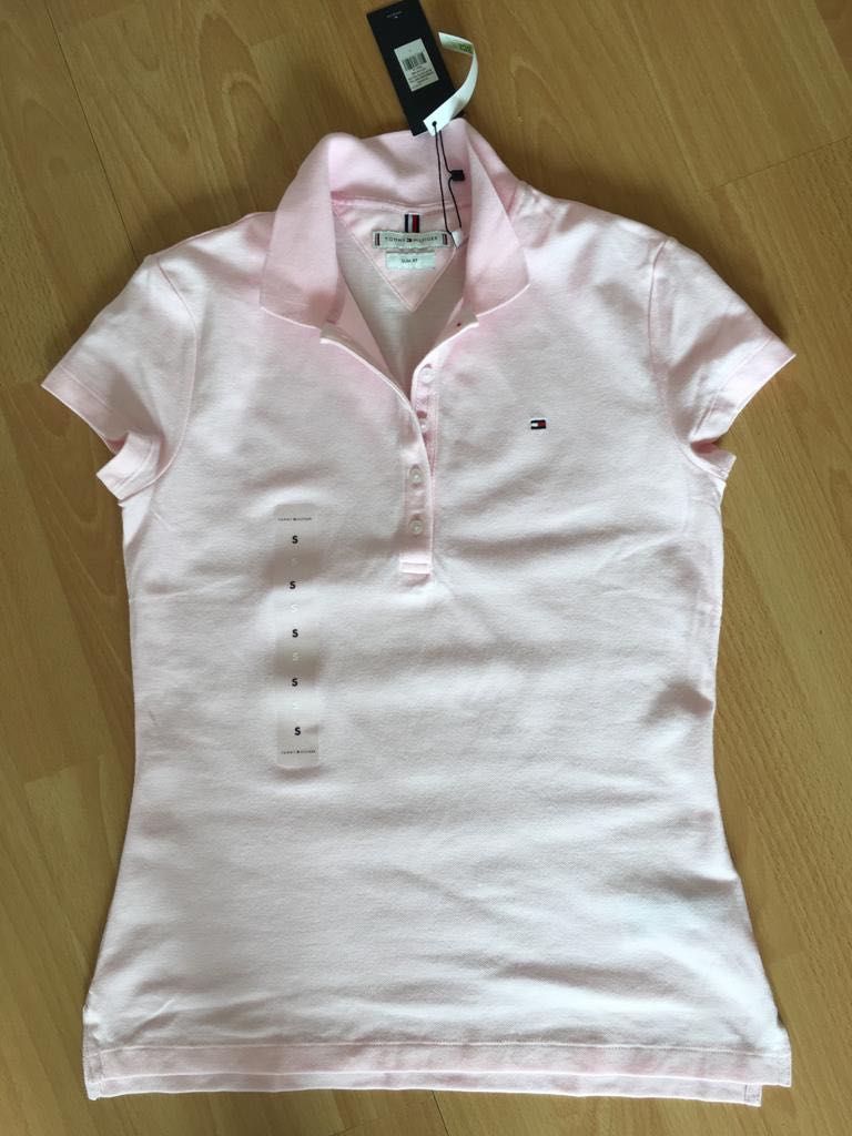 Koszulka Tommy Hilfiger - baby pink, pudrowy róż