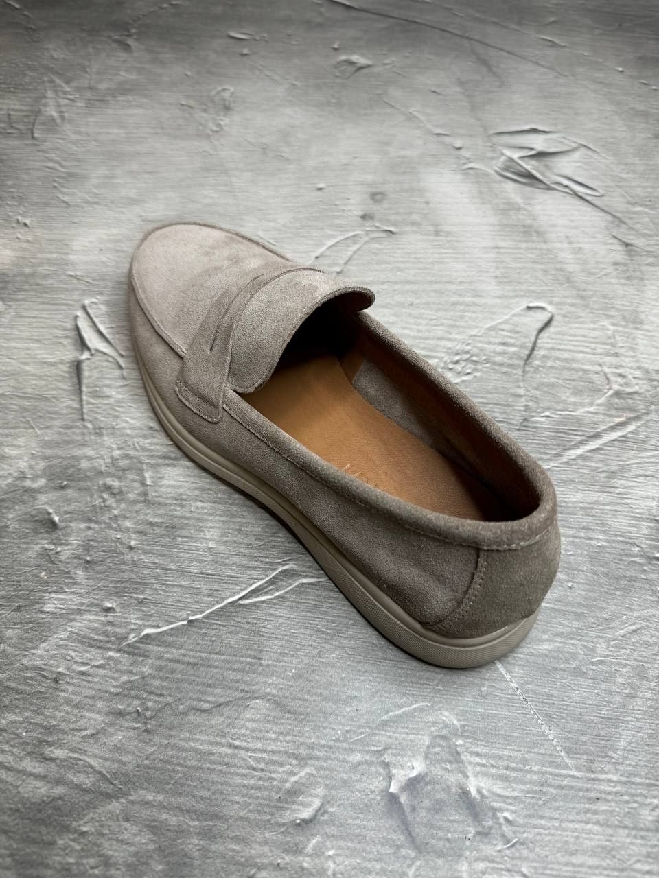Лоферы замшевые бежевые мужские LORO PIANA Suede BEZH! Туфли Лоферы!