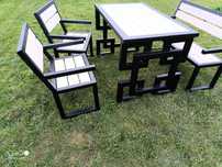 Zestaw ogrodowy loft drewno-metal