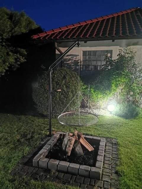 Ruszt nad palenisko grill nad ognisko obracany z korba caly kpl zuraw