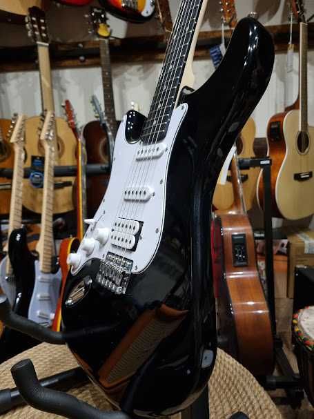 Ever Play ST-2 LH leworęczna gitara elektryczna ST2 SSH BK/WH lefthand