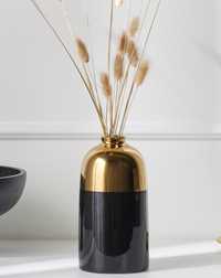 Czarno/złoty wazon ceramiczny glamour