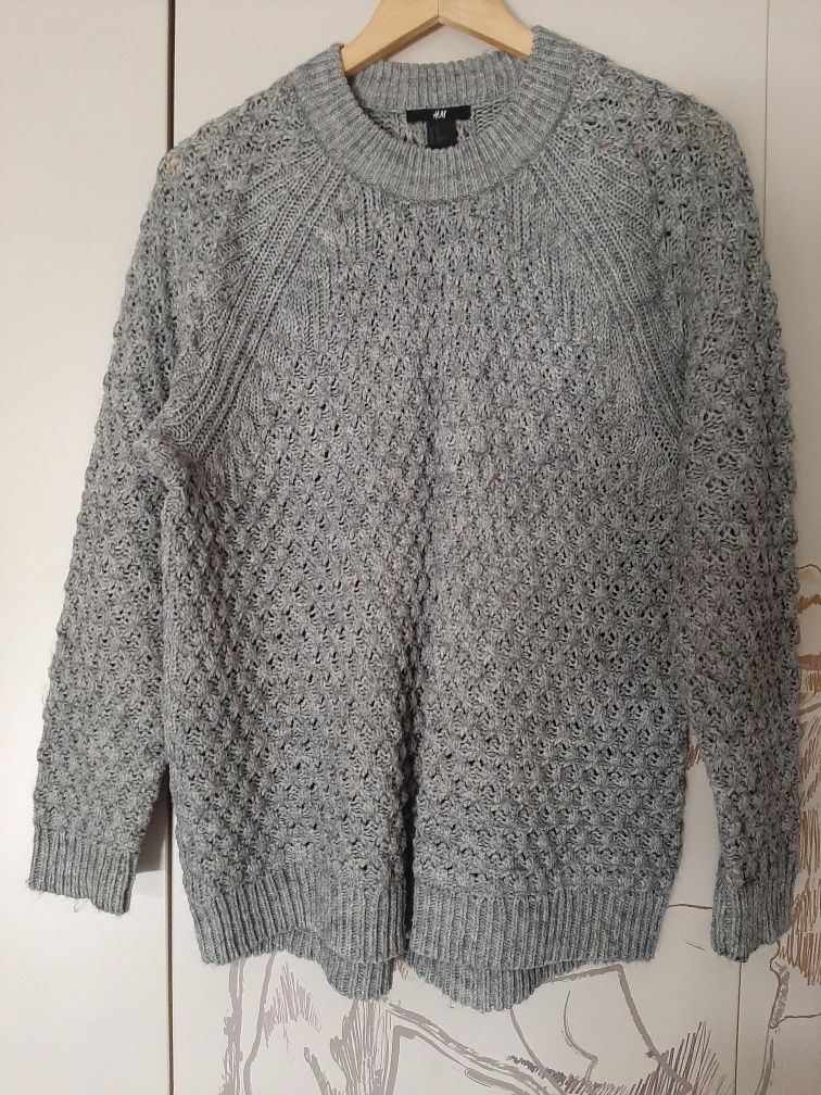 Sweter H&M, rozmiar S, szary melanż