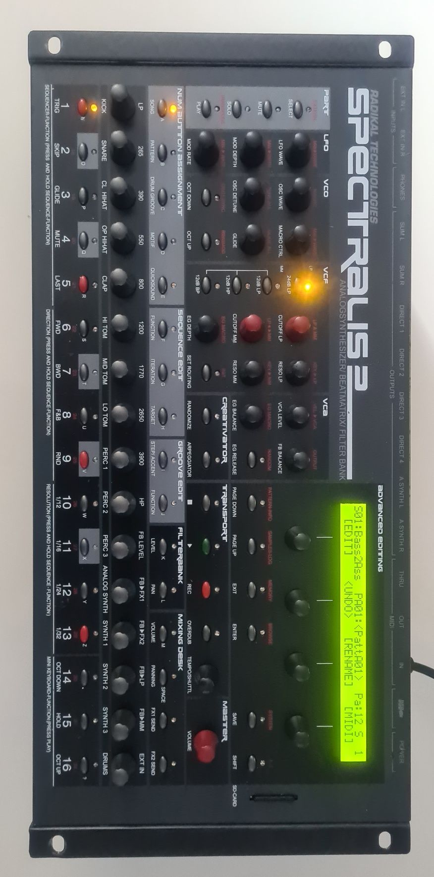 Radikal Technologies SPECTRALIS 2 analog synth, filter bank, groovebox