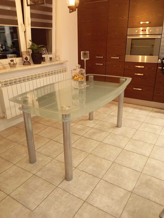 Stół szklany do jadalni do kuchni 160x90x75