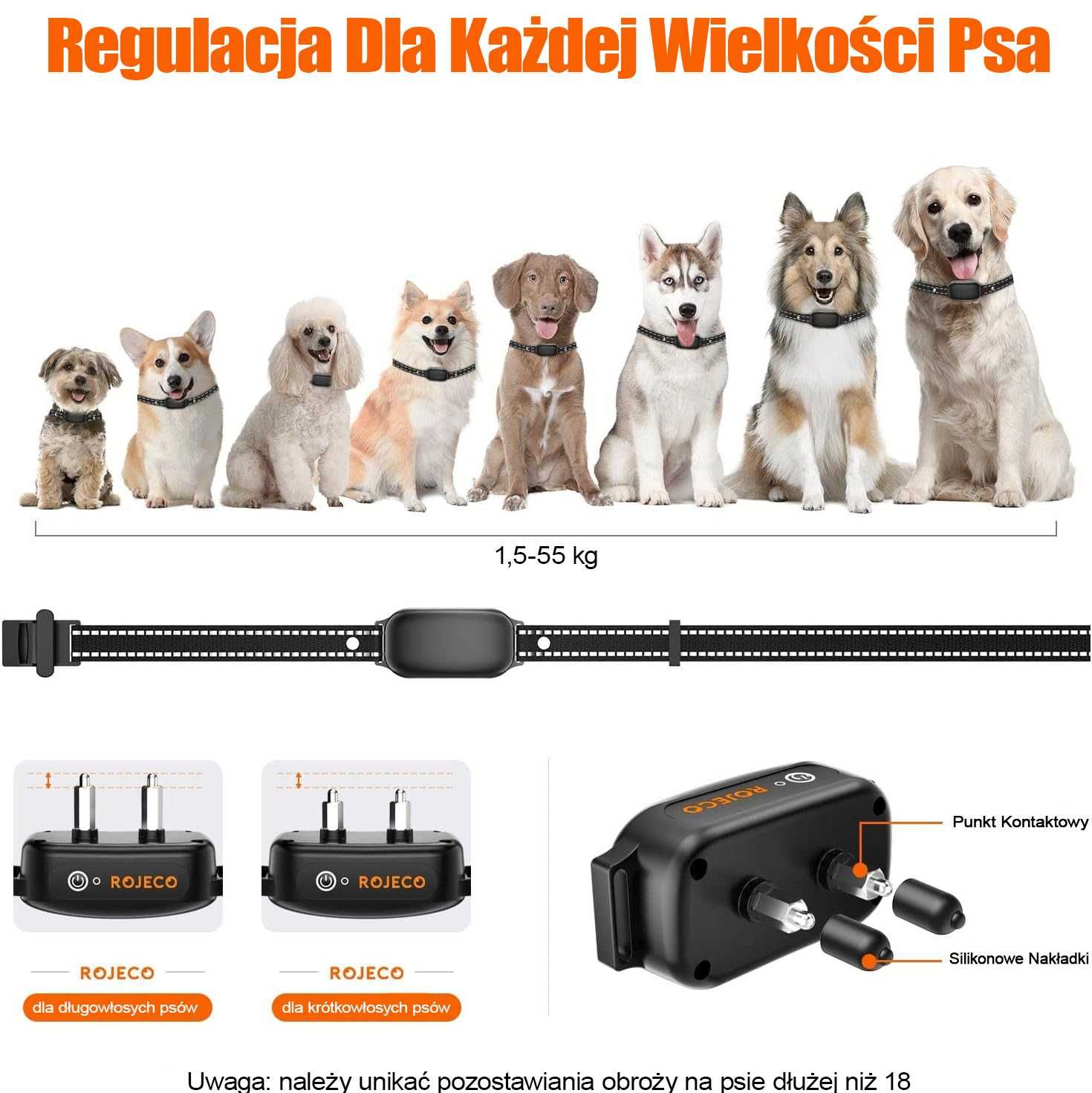 Obroża elektryczna treningowa do szkolenia psa ROJECO