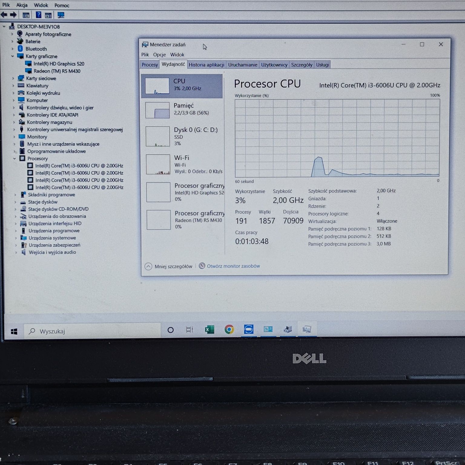 Laptop Dell Inspiron 15.6" i3 SSD 512GB 4GB ram