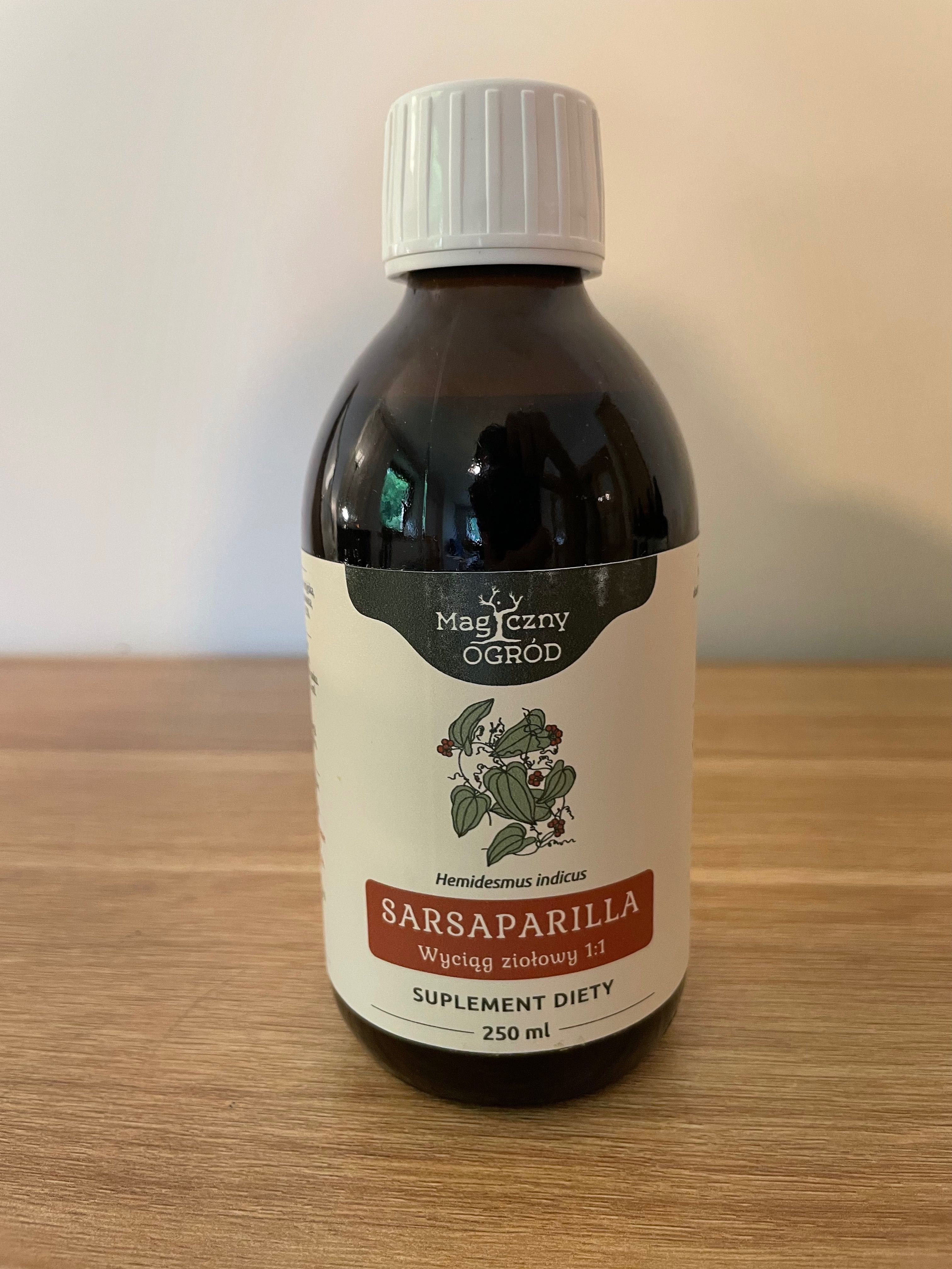 Sarsaparilla wyciąg ziołowy 1:1 Magiczny Ogród 250 ml Zioła Borelioza