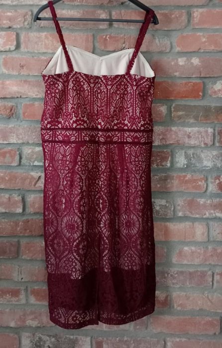 bordowa koronkowa sukienka 44/XXL