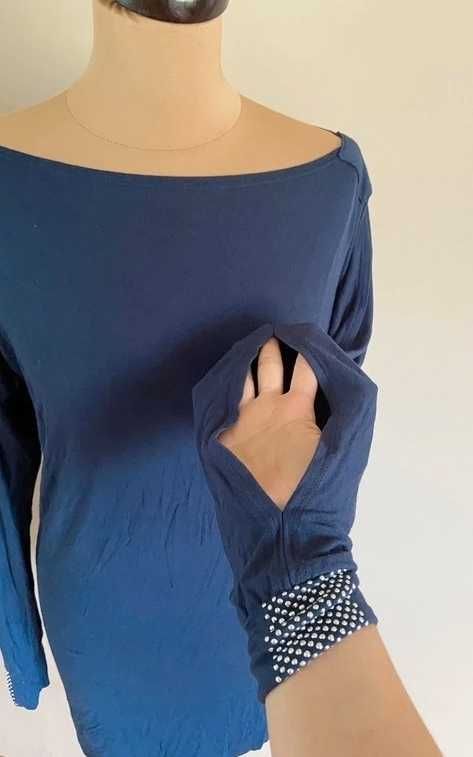 rozciete rekawy cyrkonie elegancka Berge tunika bluzka xl l 42 40