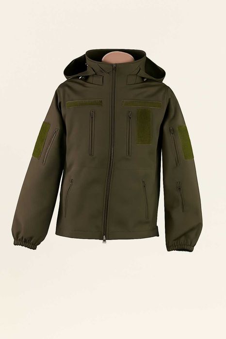 Куртка SOFT SHELL олива — тактична куртка з капюшоном 60 62 розмір