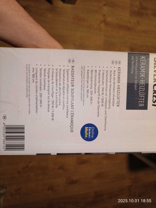 Ceramiczny termowentylator farelek grzejnik Silvercrest 1200W NOWY