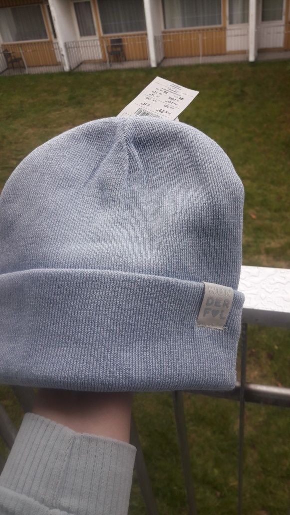 Nowa niebieska czapka 5-9lat Reserved 54cm dla dziewczynki