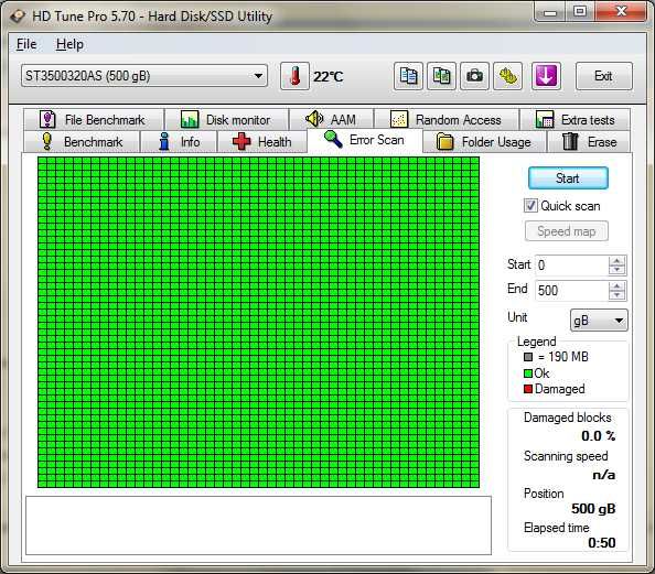 Dysk twardy 500 GB SATA II 3 Gbit/s.