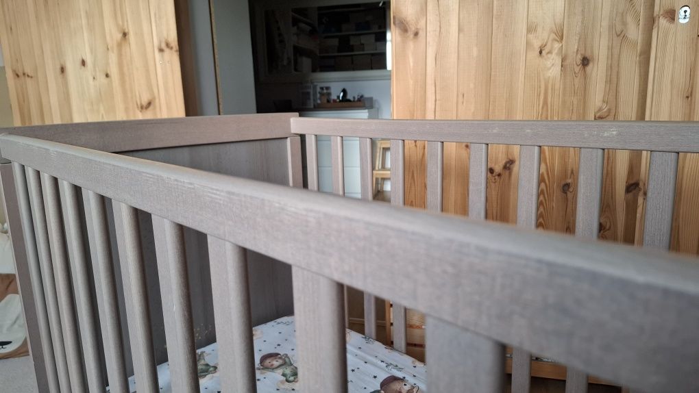 Łóżeczko dziecięce IKEA Sundvik szarobrązowy 60x120