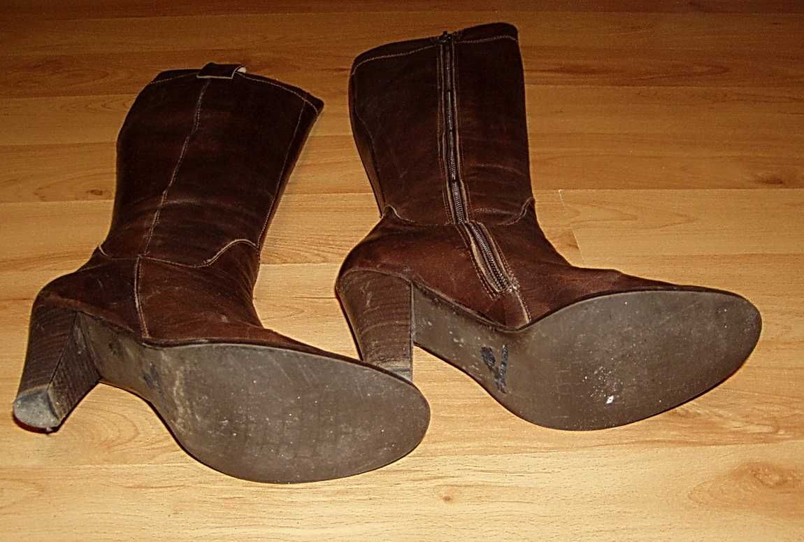 Damskie buty kozaki Venezia roz.38 Brązowe Vintage