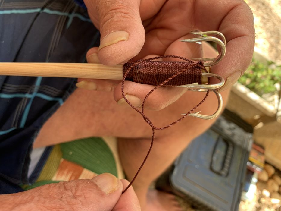 Piteiras artesanais para pesca Polvo ( 8 Anzois )