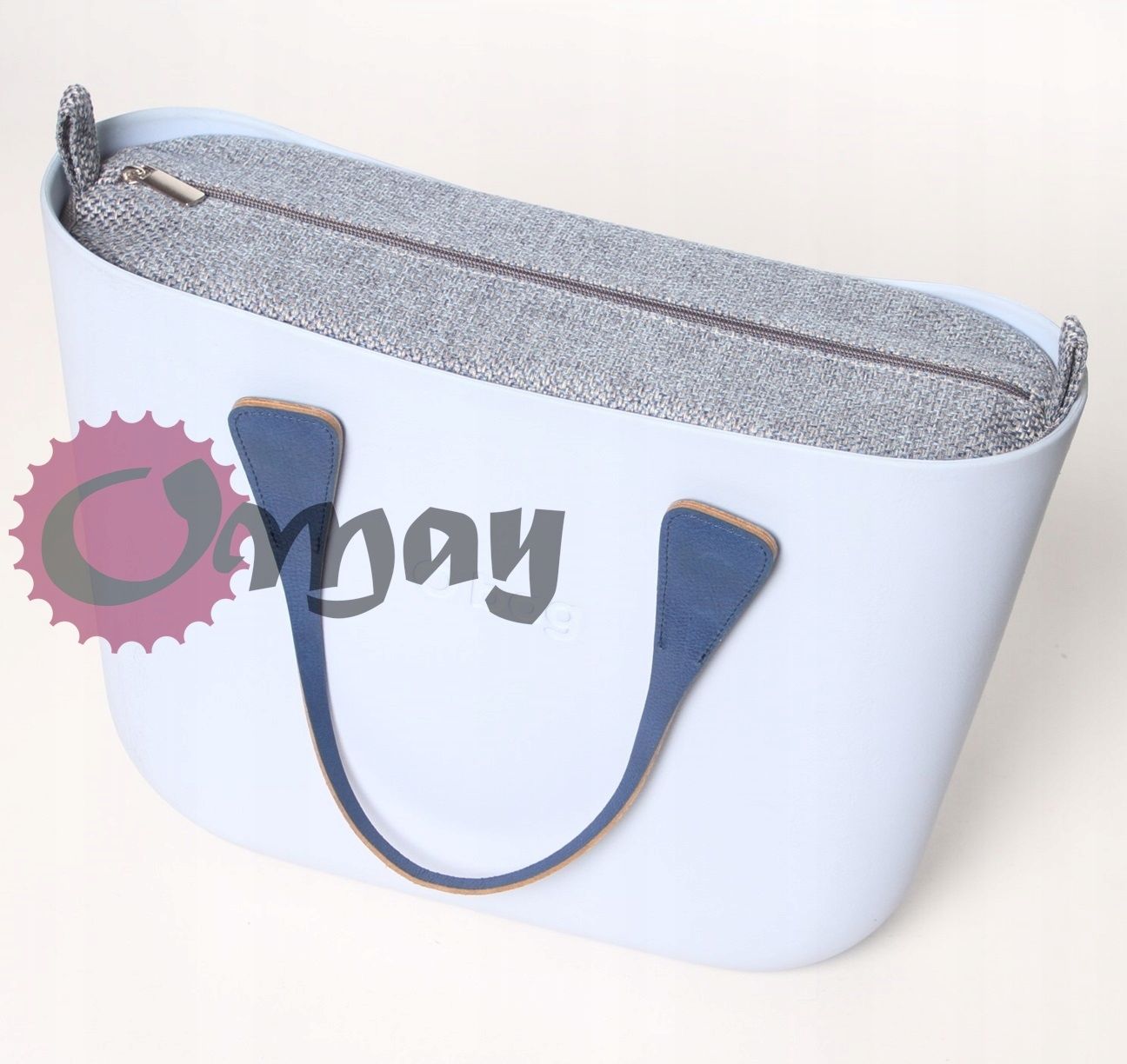 organizer OBAG STANDARD szary niebieska plecionka 2 kieszenie OMAY.PL