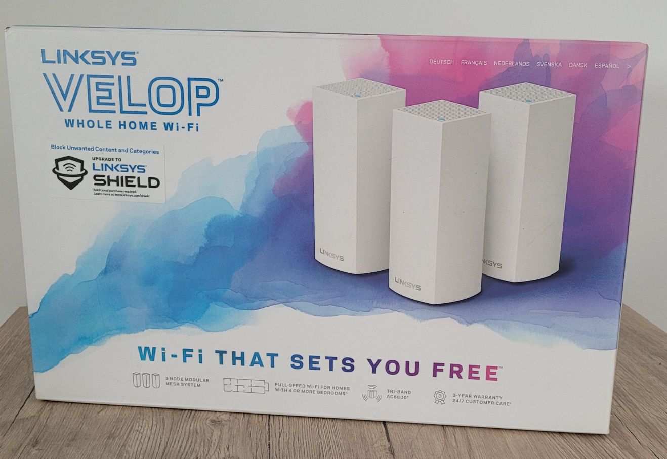 Linksys Velop WHW0303 – Tri-Band Mesh WiFi (zestaw 3 modułów)