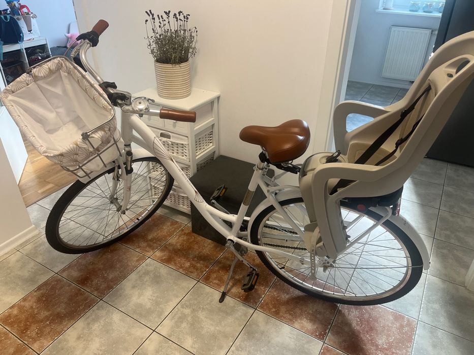 Rower miejski Romet art deco eco biały z koszykiem rama L 20