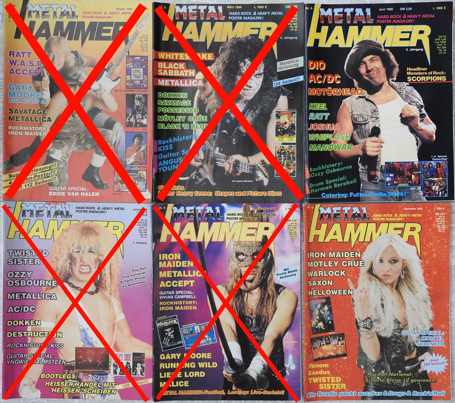METAL HAMMER Германия 9 журналов супер состояние без плакатов 1985-93г