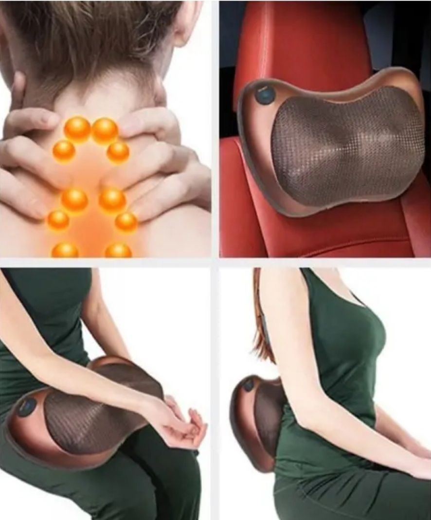 Масажна подушка Massage Pillow  на 4 ролика для шиї і спини