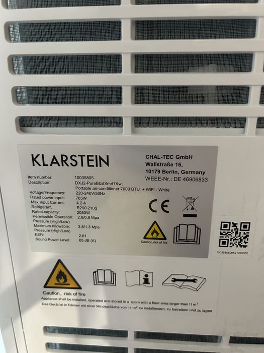 Кондиціонер Klarstein Pure Blizzard Smart 7k Mobile Air Conditioner