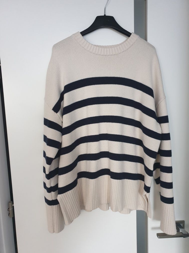 Zara casualowy sweterek w paski roz M