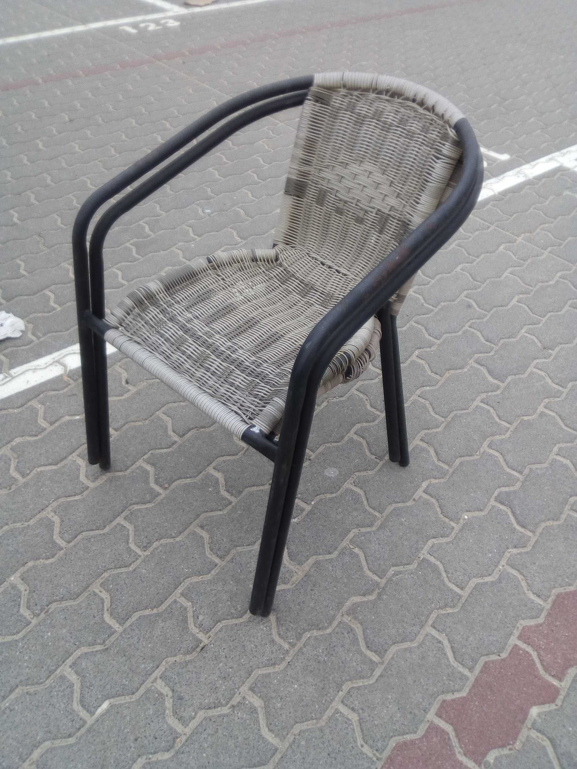 Krzesła ogrodowe metalowe solidne PRL na zewnątrz do 170 kg udzwigu