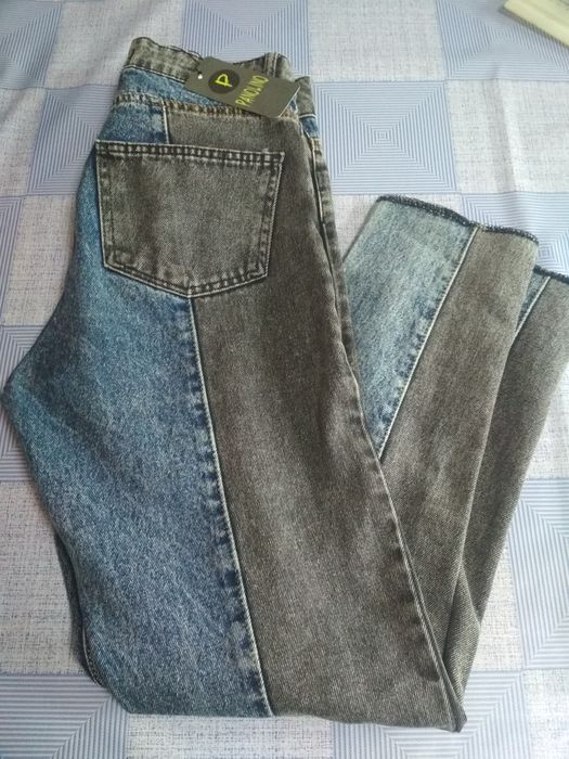 Джинсы двухцветные 26 р.