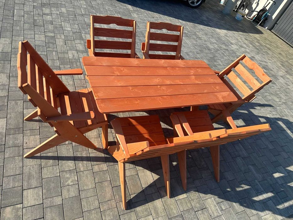 Meble Ogrodowe składane drewniane NOWE solidne i eleganckie