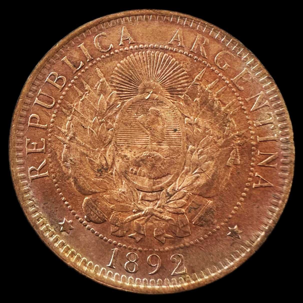 Moeda de 2 Centavos - 1892 - Argentina