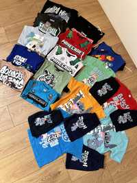 Paczka ubranek na 98-104 dla chlopca stitch bluey minecraft mickey