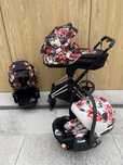 Wózek Cybex e-Priam Spring Blossom Dark 3w1 – stan bardzo dobry