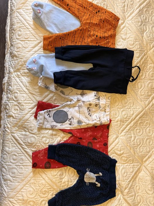 Штани/штанішки 62/68 лот одягу 6 бодіків/чоловічки