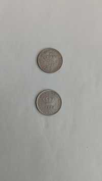 2 moedas de 50 réis prata D.Carlos e D.Luís