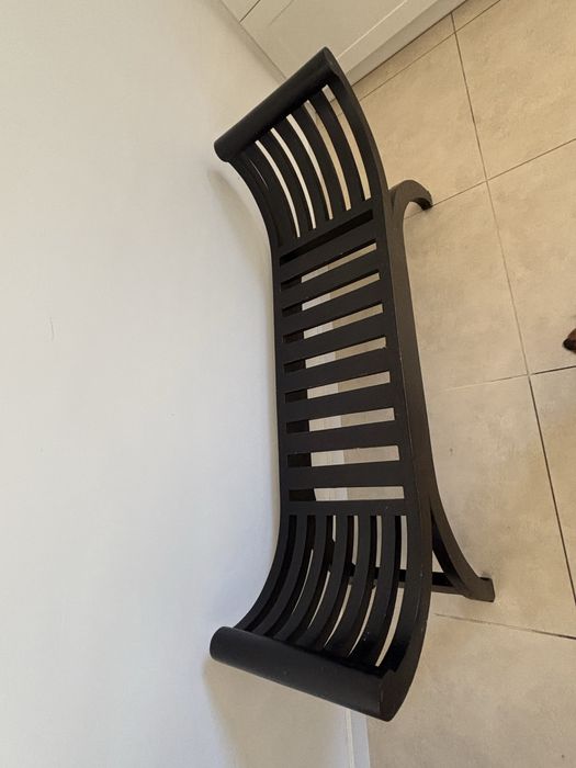 Ławeczka kolonialna siedzisko lite drewno