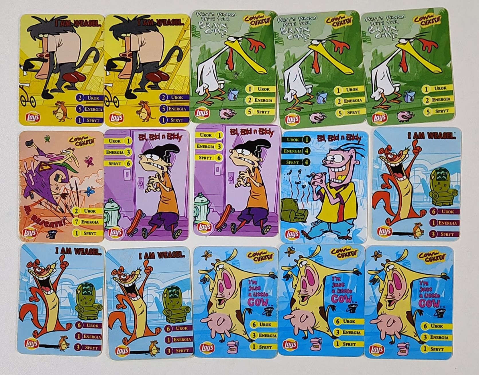 Stare dodatki do chipsów Karty Cartoon Network etc