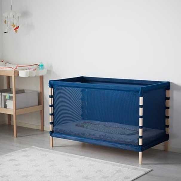 Łóżeczko dziecięce IKEA Flitig drewno bukowe lite 126x66 materac