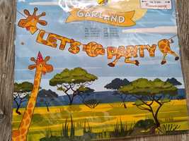 Girlanda dla dzieci lets party żyrafa urodziny impreza