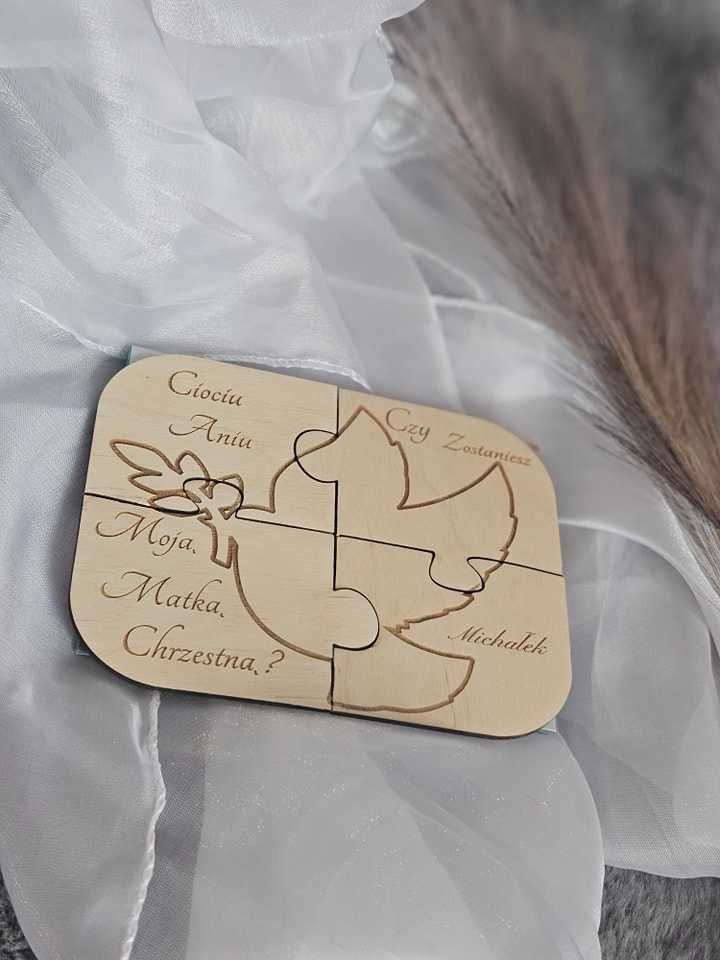 Puzzle z zapytaniem o matkę/ ojca chrzestnego