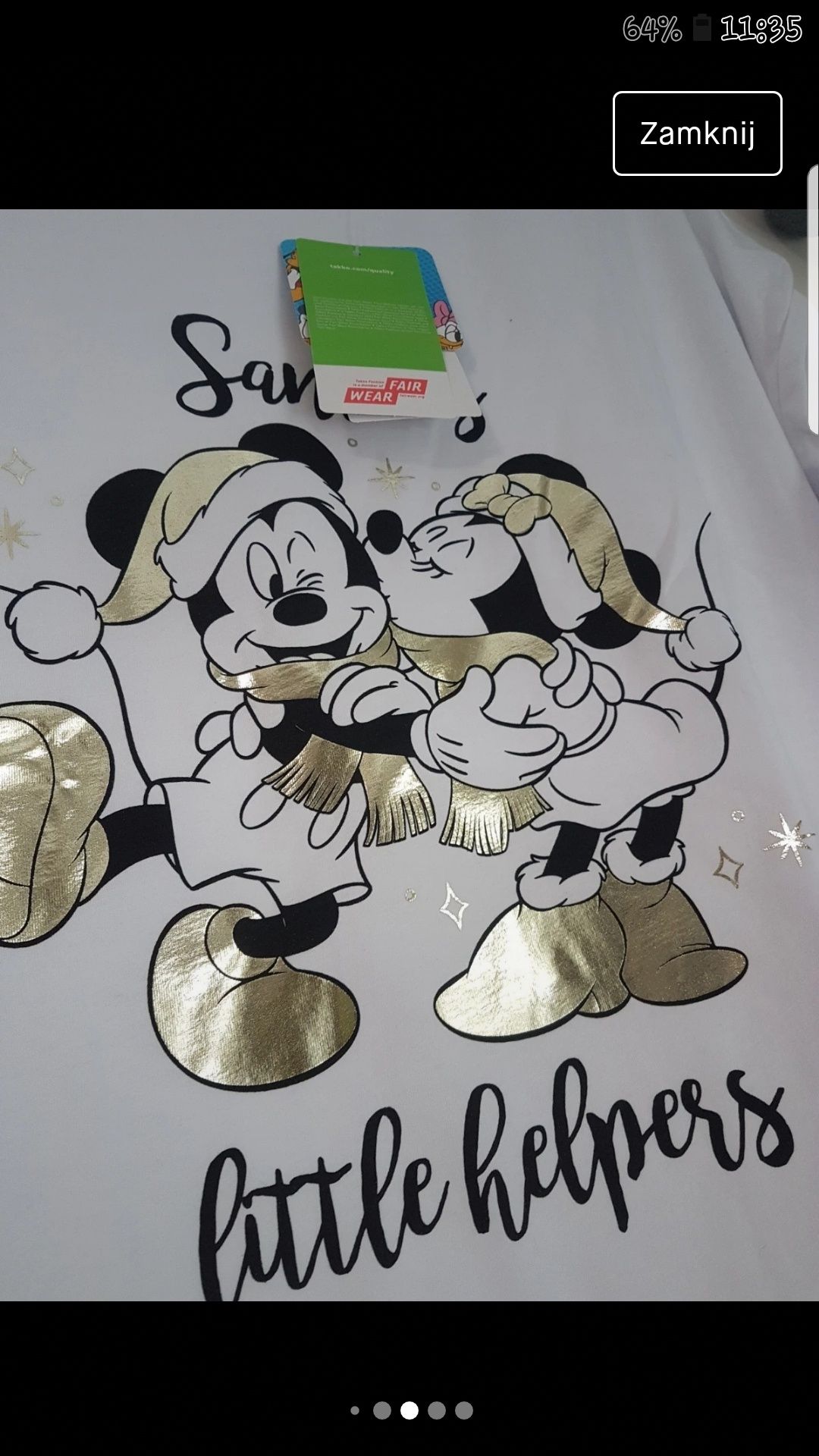 Bluzka Nowa T-shirt Disney Oversize Myszka Miki Minni Christmas