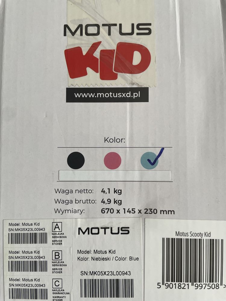 NOWA Hulajnoga elektryczna Motus KID