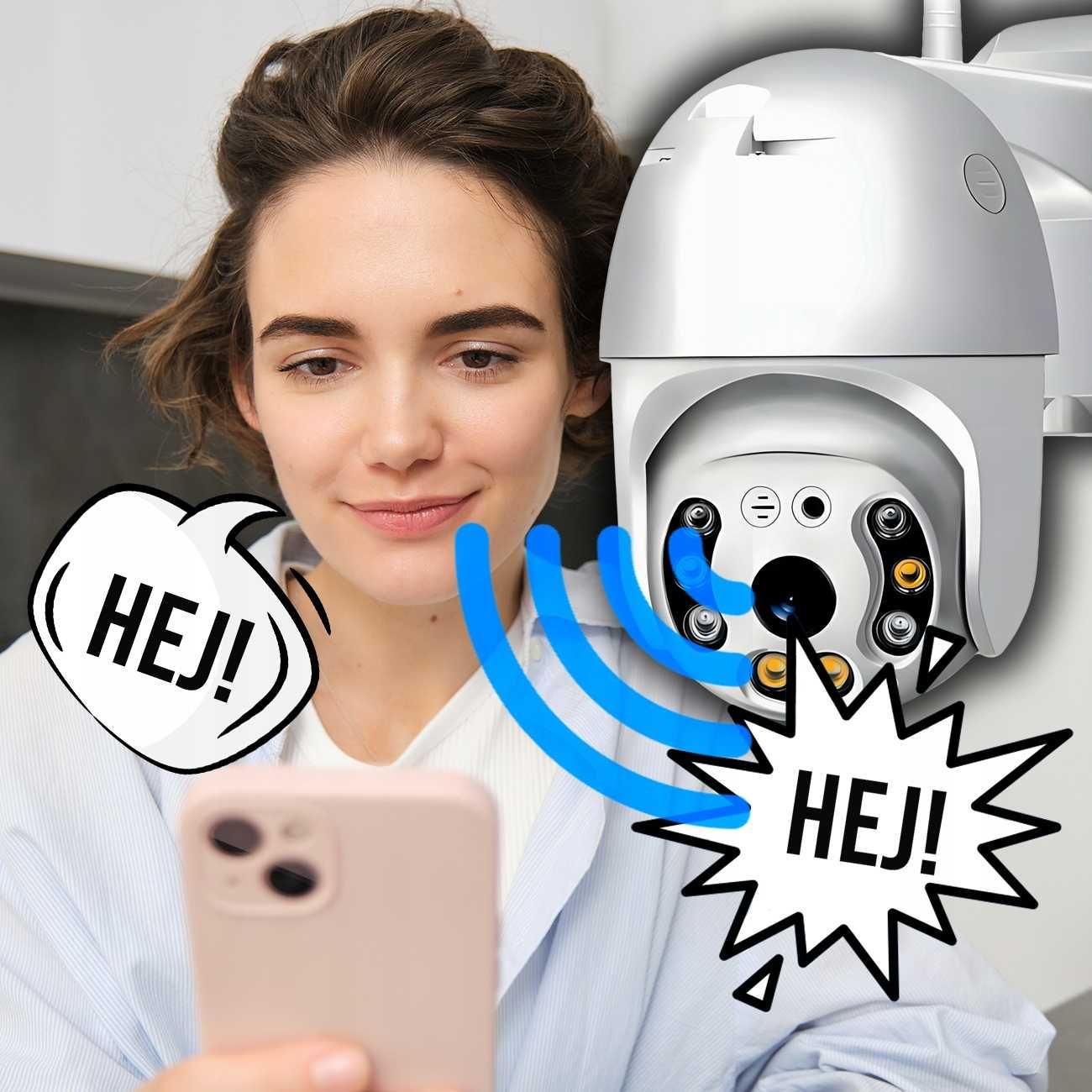 zewnętrzna obrotowa kamera wifi ip smart fullhd 1080p zoom 4x detekcja