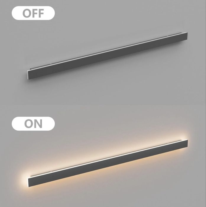 Klighten lampa ścienna zewnętrzna LED | czarna 35W 120cm  3000K