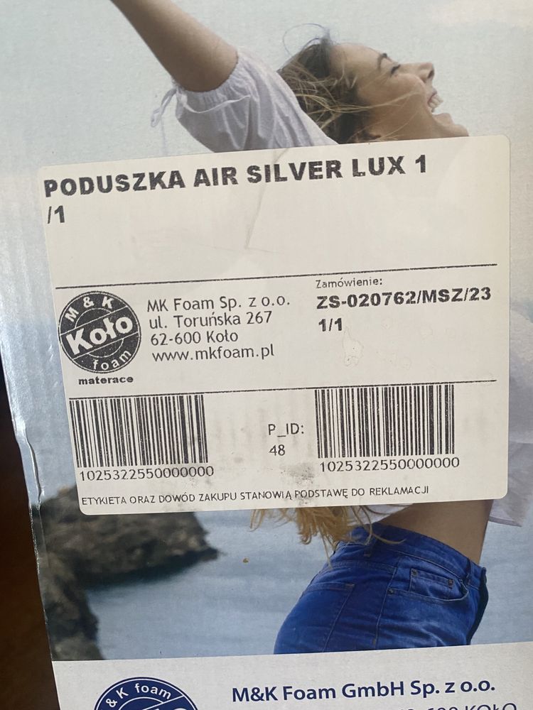 Poduszka ortopedyczna Air Silver Lux nowa+ poszewka Zamiana