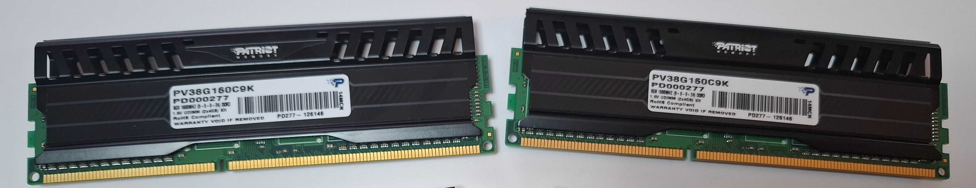 Pamięć RAM 8 GB (zestaw 4 + 4) Patriot DDR3 1600MHz