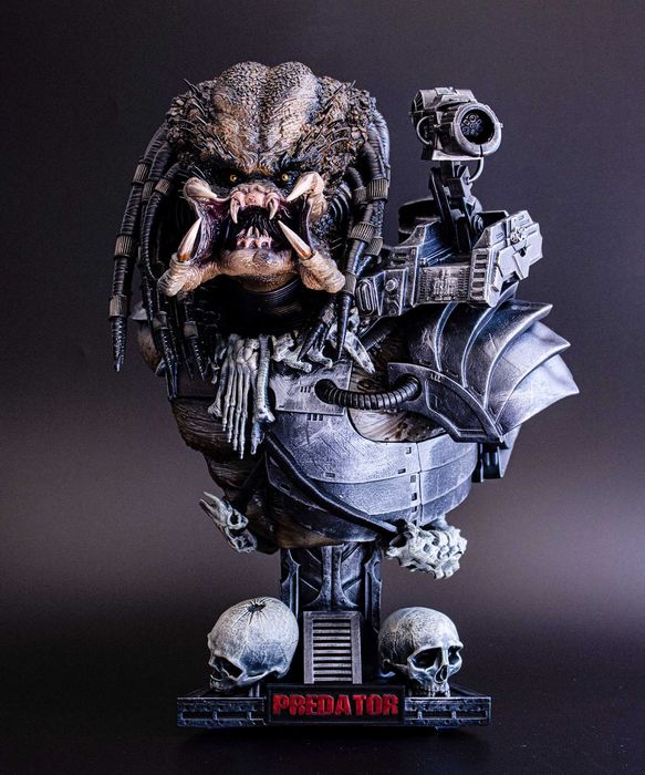 Predator 33cm Figurka Popiersie Druk 3D Ręcznie Malowana Żywica