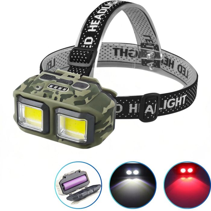 Фонарь налобный красный свет